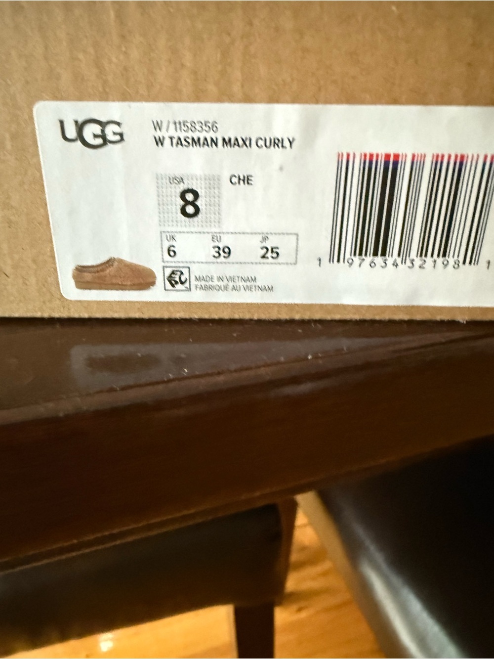 UGG Womens maxi curly Chestnut Shearling Slip-On Slippers - Picture 2 of 3
